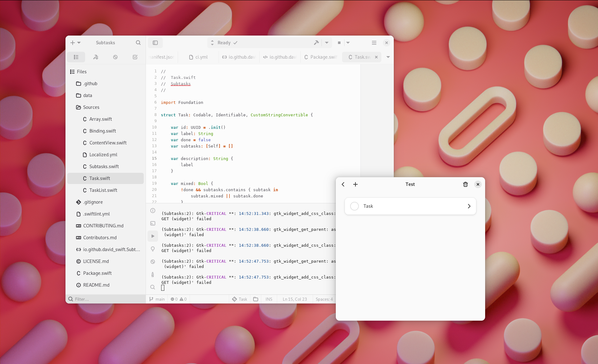 GNOME Builder and a todo app